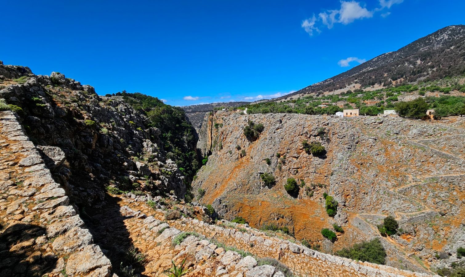 The rugged beauty of Aradena Gorge — now under a €5 conservation ticket to help preserve its wild charm.