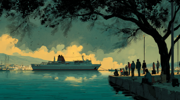 Dormition ferry AI illustration