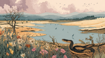 Lake Agia in Crete, home to snakes in Crete and over 200 bird species, suffered severe drying due to excessive groundwater pumping.