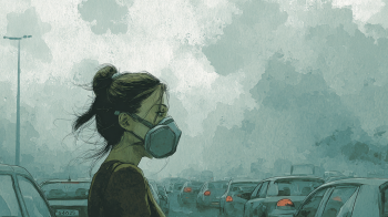 Region of Crete warns of increased air pollution in Heraklion from fine particulate matter. AI illustration