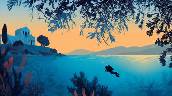 diving in Crete AI illustration