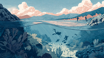 snorkeling in Crete AI illustration