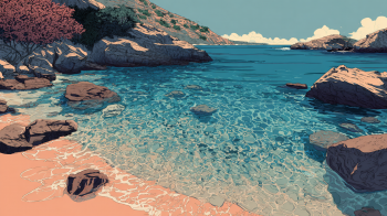 three hidden beaches in Heraklion AI illustration