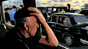 Athens taxi drivers AI illustration