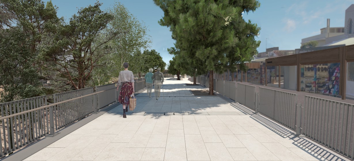 Photorealistic rendering of the new sidewalk