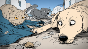 Stray cats and dogs in Heraklion