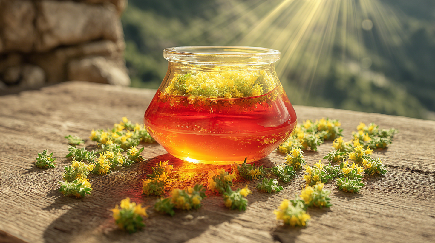 Jar of golden thyme honey