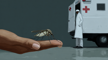 West Nile virus case AI illustration