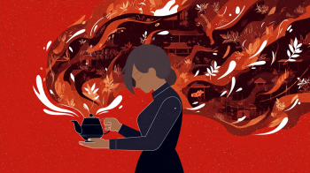 Cretan mountain tea Malotira AI illustration