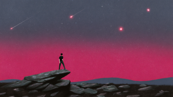 Geminids Over Crete AI illustration