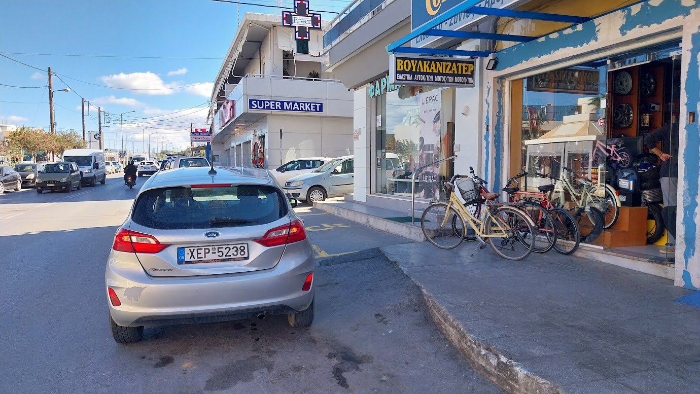 blocking a disabled parking space