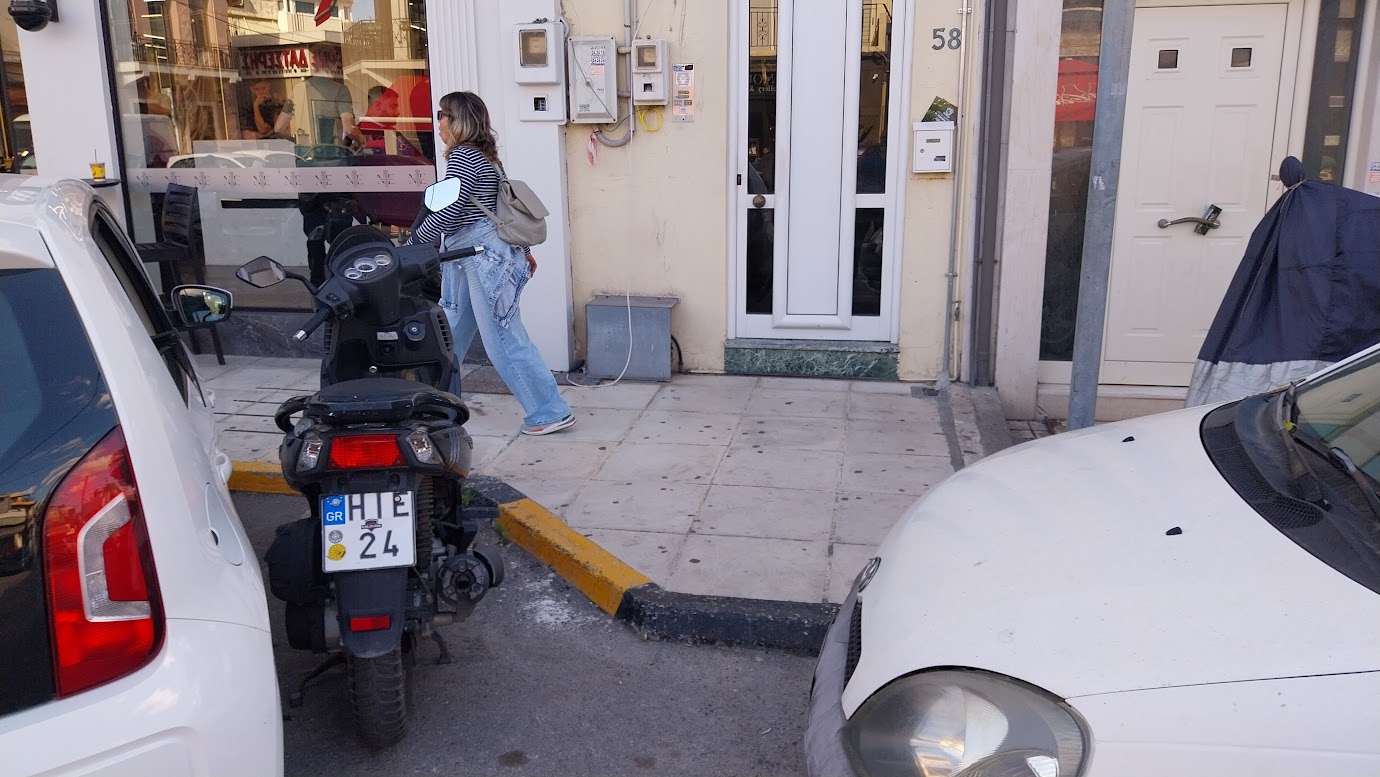 blocked passenger door by scooter