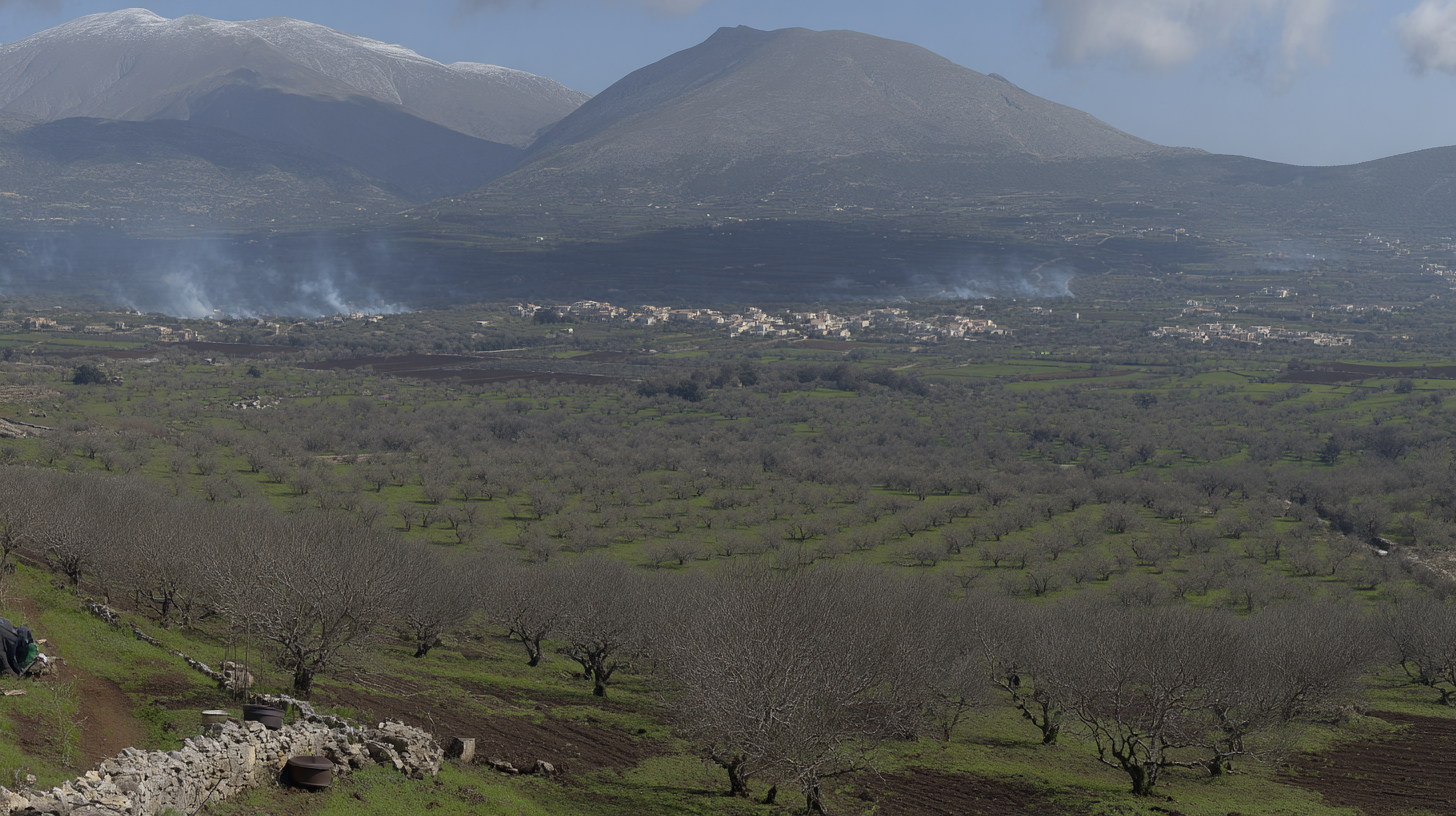 Crete winter burning olive wood