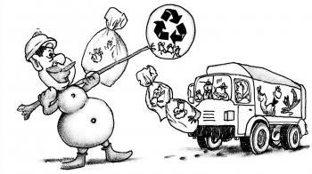 Heraklion recycling crisis cartoon