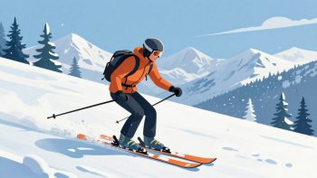 skiing in Europe AI illustration