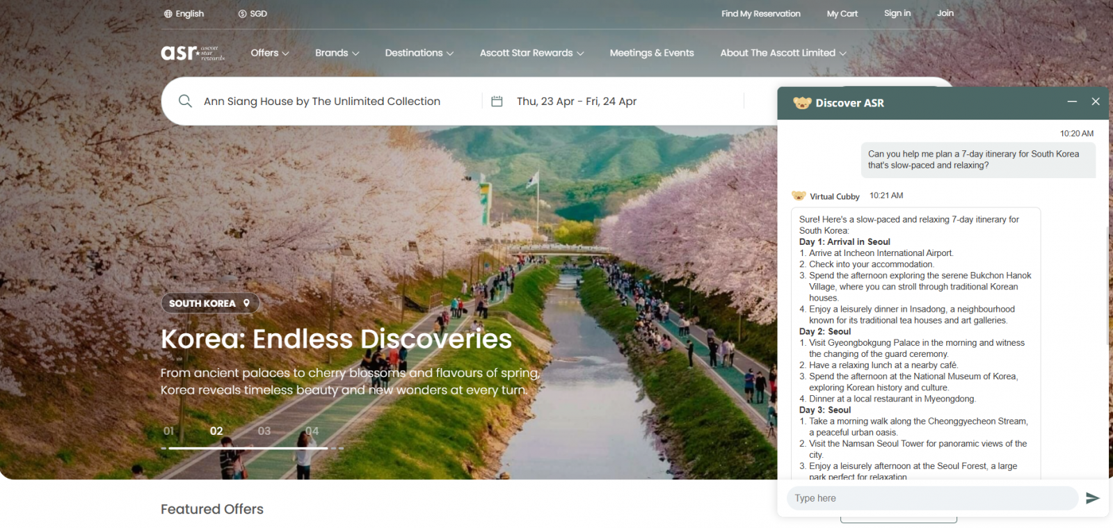Cubby, Ascott's AI-powered digital concierge. 
