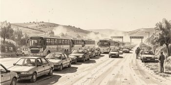 border delays AI Illustration