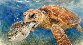 Caretta caretta is the silver-cheeked toadfish's only natural predator.
