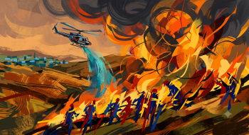 Fire Ini Crete AI illustration Gemini