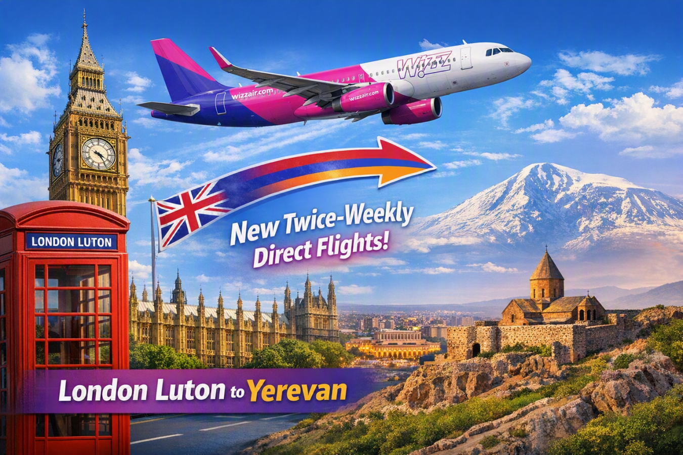 London to Yerevan flights Wizz Air
