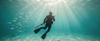 spearfishing diver AI illustration