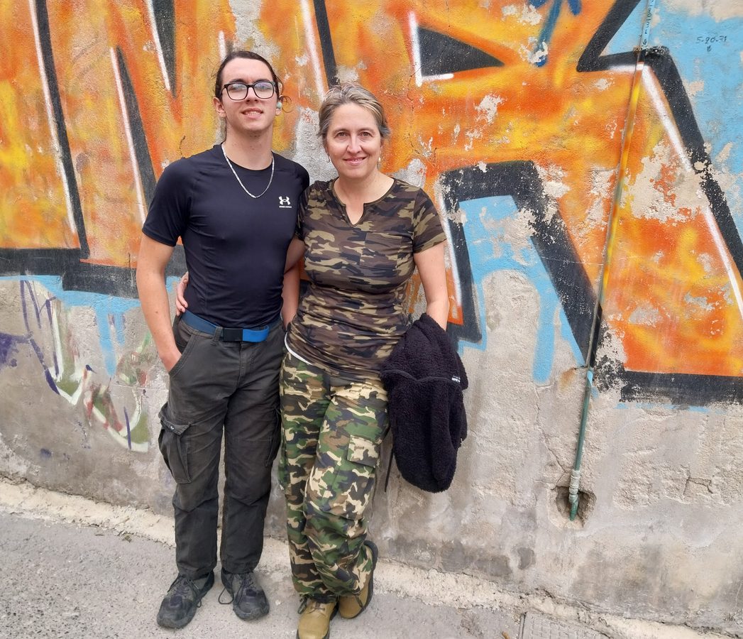 Mig camouflage and son in black.