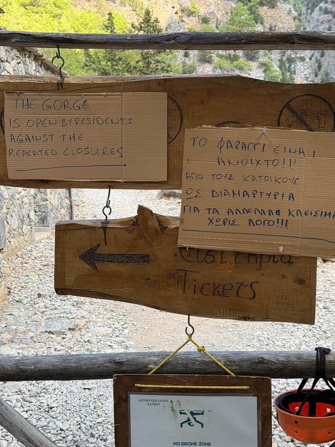 Samaria Gorge protest
