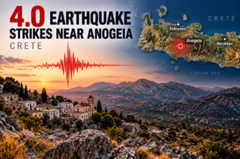 4.0 Earthquake Strikes Near Anogeia in Crete