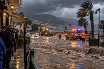 Crete flood alert AI illustration