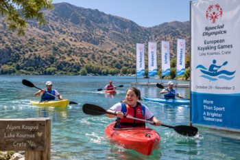 Special Olympics Kayaking Games AI illustration